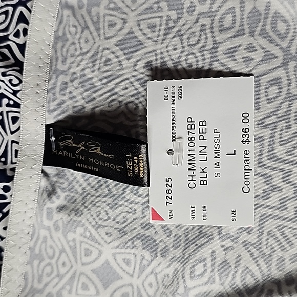 πππππ’π₯ $ππ Marilyn Monroe blue navy and white geometrical chemise New - Picture 11 of 12